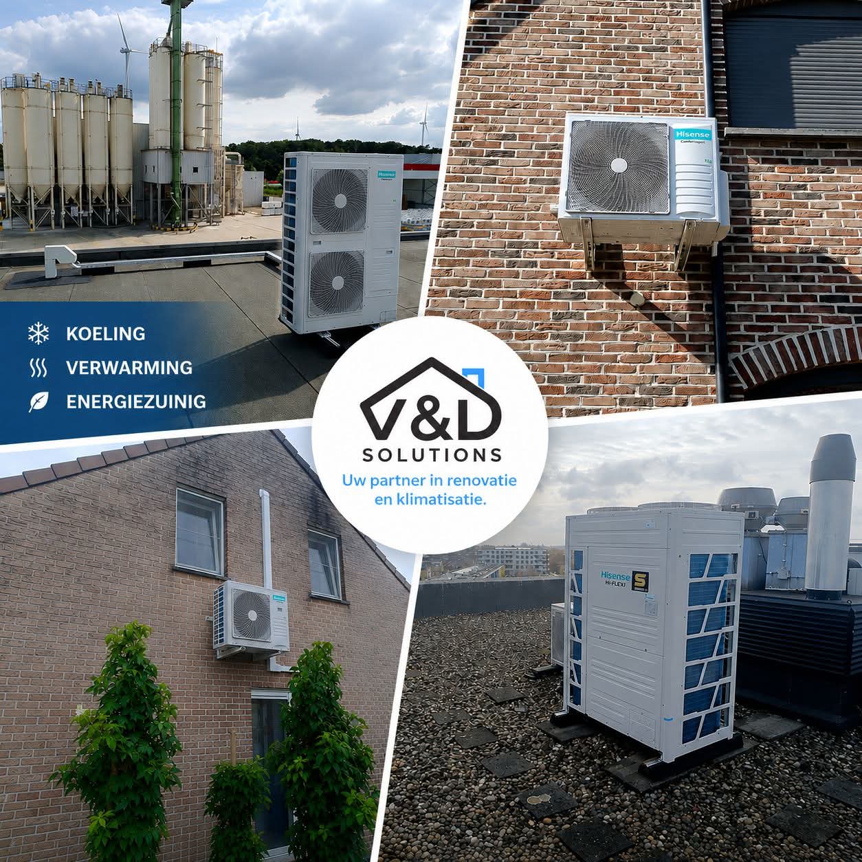 Hisense airconditioning geïnstalleerd door V&D Solutions